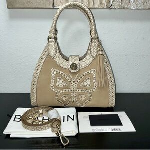 Brahmin Adrian WIND CHIME SAPELO W/Appliqué Butterfly W/Studs & Crysrals